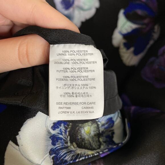 J CREW Violet Poppy A Line Brocade Dress Size 8 E4196 Party Cocktail Floral - Picture 7 of 8